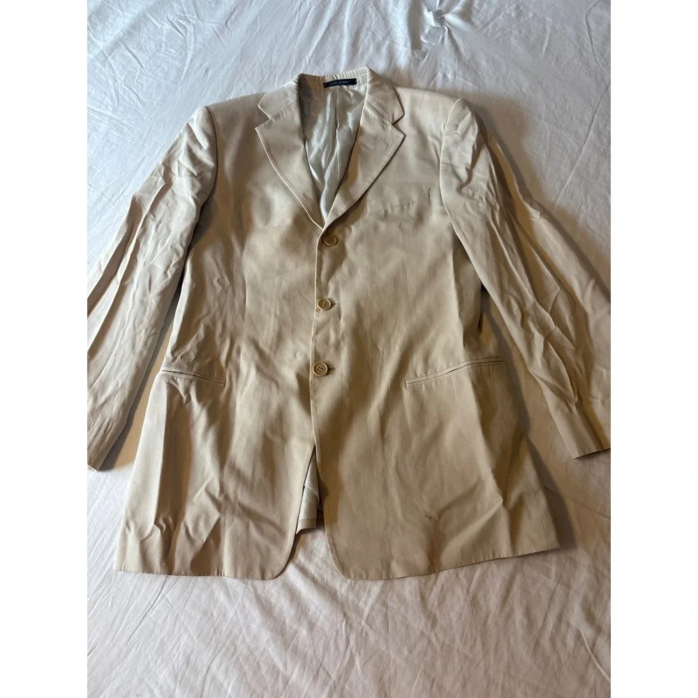 Emporio  Armani Made in Italy Blazer Sport Coat Mens39R Beige